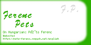 ferenc pets business card